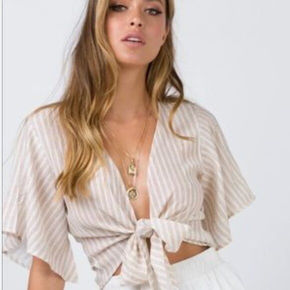 Princess Polly Women's Cream Crop-top size small - Picture 1 of 2